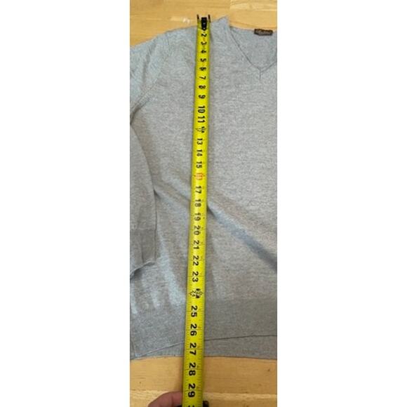 Stenstroms Thin Knit V-Neck Light Gray Mens Sweater 100% MERINO Size L - Picture 4 of 11